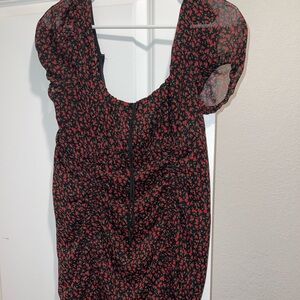 Cute Floral Ruched Dress